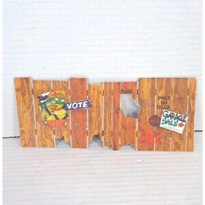 Playmates 1989 TMNT Sewer Lair Playset Cardboard Fence Authentic Accessory Part